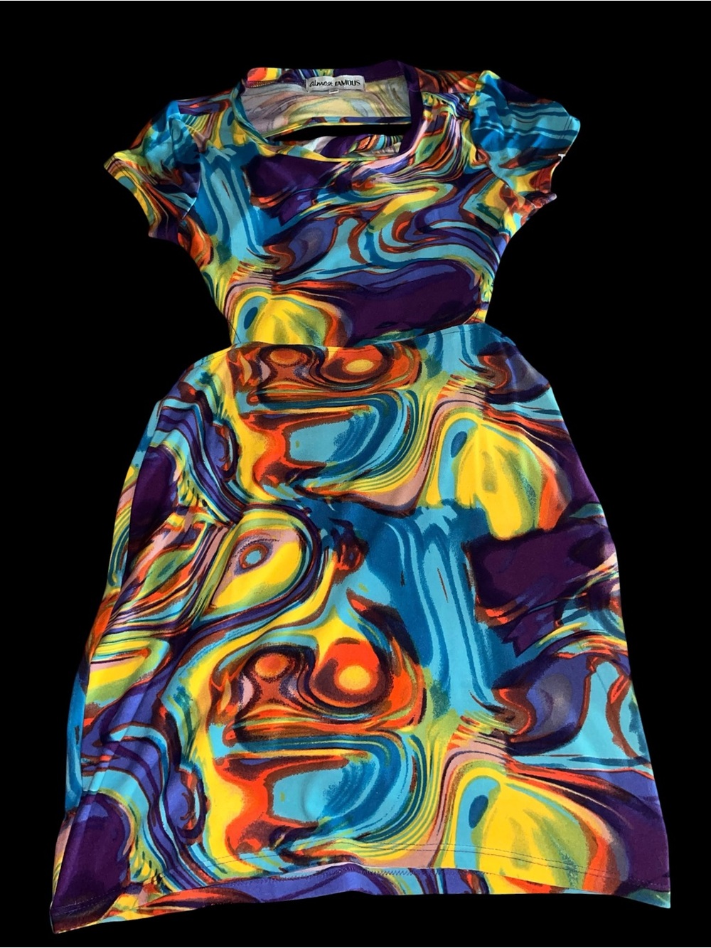 Almost famous backless Colorful Print Short Dress. Professionally hemmed. Large